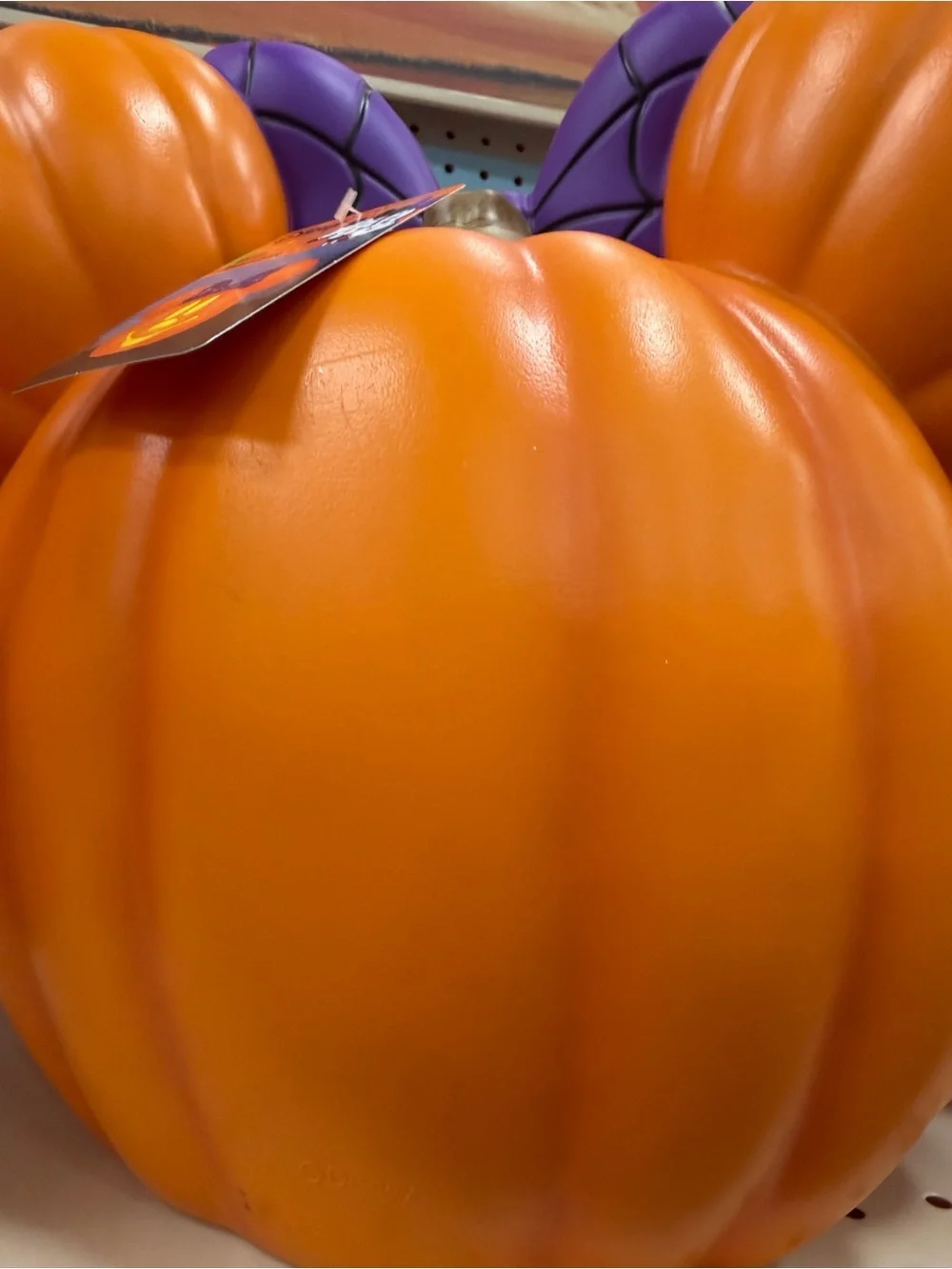 Disney Pumpkin with Purple Bow and light
